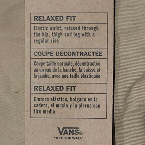 Vans Range Elastic Relaxed Fit Drawstring Skater Khaki Pants Men’s sz. Large NWT - Picture 6 of 7